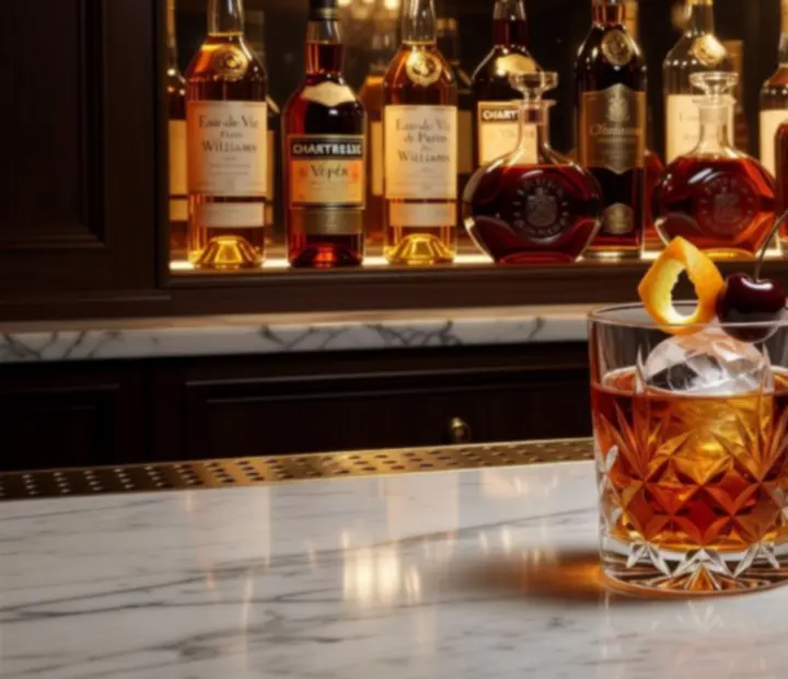 Cocktail signature raffiné servi dans un verre élégant