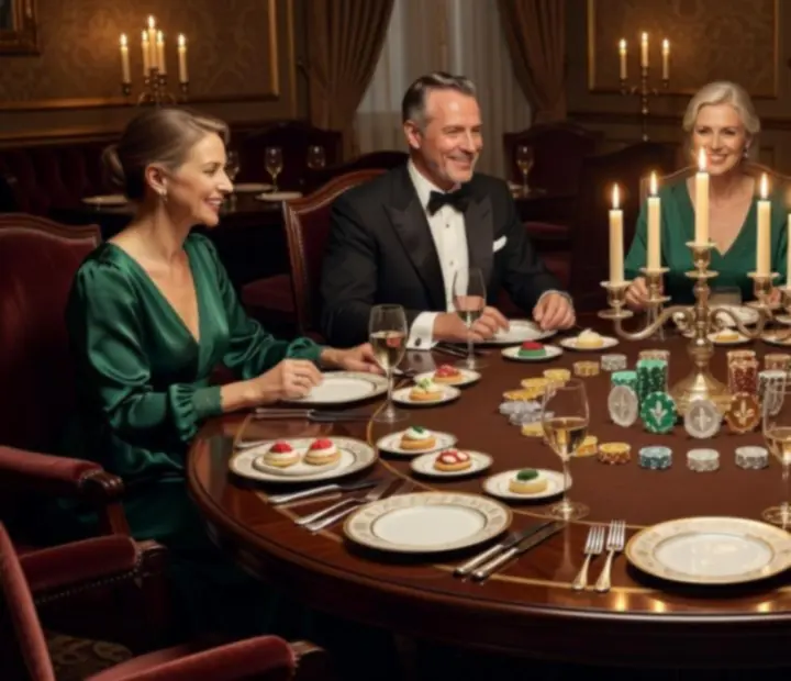 Table de poker élégante avec cartes et jetons symboliques