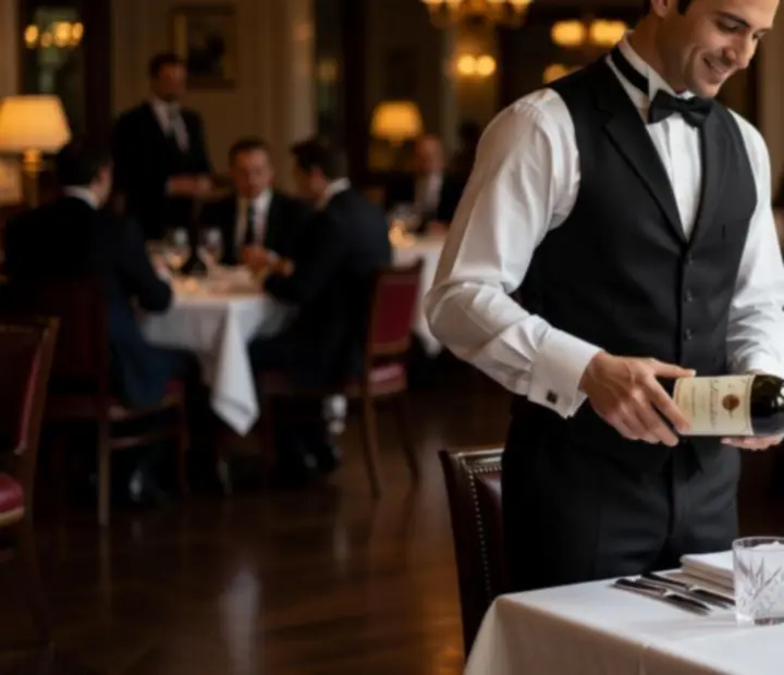 Service attentionné à une table de restaurant gastronomique
